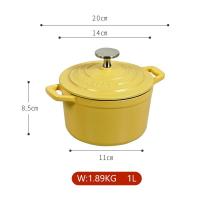 ราคา หม้อเหล็กหล่อเคลือบอีนาเมลมินิ พร้อมฝาปิด เหมาะสำหรับเตาแม่เหล็กไฟฟ้า เตาอบ และเตาแก๊ส 1L 14 5cm (21861009377)