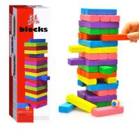 ราคา เกมตึกถล่ม ไม้แท้ แบบสี 54ชิ้น พร้อมลูกเต๋า 2 ลูก (21509182713)