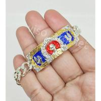ราคา เลสหลวงพ่อรวย กรอบทองฝังเพชร เลสพ่อรวย เลสกำไล เลสข้อมือหลวงพ่อรวย พร้อมกล่อง เลสสีเงิน สีทองซุ้ม2K ยาว19เซน พิมพ์สวยชัด (9289258208)