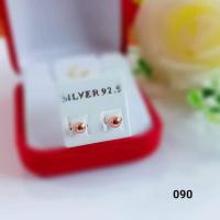 ราคา ต่างหูเศษนาคแท้เม็ดกลมเกลี้ยง (17255600394)