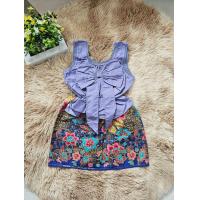 ราคา ชุดเด็กเสื้อคอกระเช้าโบว์พร้อมกระโปรงซิ่นสั้น แฟชั่นสงกรานต์ (21378188239)