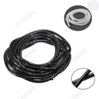 ราคา ไส้ไก่พันสายไฟ Spiral Wrapping เบอร์ 6 สีดำ หรือ สีขาว ความยาว 5 เมตร 5M Black or White Spiral Wrapping Wire Organizer Sheath Tube Flexible Manage Cord 6mm Wire Cable Sleeves for PC Computer Home (752