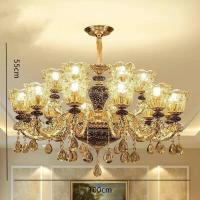 ราคา EASYHOME โคมไฟระย้าสไตล์ยุโรปโคมไฟห้องนั่งเล่นคริสตัลโคมไฟระย้าเซรามิคแบบโมเดิร์นไฟโรงแรมแบบสามโทน (21423103197)