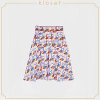 ราคา KLOSET Electric Print Skirt AW20 S005 กระโปรงบานพิมพ์ลาย (12860285247)
