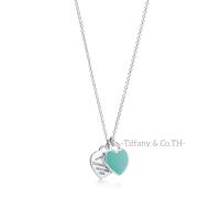 ราคา Tiffany Co Back to Tiffany Blue Pink Red Silver Mini Luxury Brand Design สร้อยคอ จี้ป้ายหัวใจคู่ (21859363239)