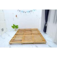 ราคา เตียงไม้พาเลทปิดหัวเตียงพื้นไม้ระแนง ค่าจัดส่งทักแชทจ้า (18791557164)