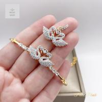 ราคา งานปั๊ม925 กำไลข้อมือเพชรลายหงษ์คู่ซื้อสัตย์มั่นคงเหมาะงานมงคล มีโซ่ปรับระดับสั้นยาวได้ถึง21cm (21523817856)