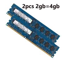 ราคา 4GB 2PCS 2GB DDR3 PC3 10600 1333Mhz 240pin NON ECC DIMM RAMs (161467218)