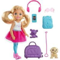 ราคา Barbie Chelsea Travel Doll Blonde with Puppy Carrier and Accessories (16069355085)