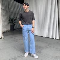 ราคา Golden Zebra Jeans กางเกงยีนส์ชายคาร์โก้สียีนส์ซีด สีน้ำเงิน สีดำ กางเกงยีนขายาวเอวสูงทรงกระบอกตรง กางเกงวินเทจ ส่งเปลี่ยนฟรี (18785288640)