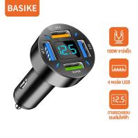 ราคา Basike 100W 4พอร์ตที่ชาร์จแบตในรถ ที่ชาร์จในรถ QC 3 0 USB Type C ชาร์จเร็ว ที่ชาร์จโทรศัพท์ในรถยนต์ 12v 24v Car Charger Quick Charge for apple iphone vivo oppo xiaomi samsung phone (21789032922)