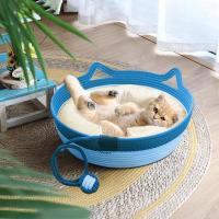 ราคา ที่นอนแมวสาน ตะกร้าแมวนอน ที่นอนหวายสาน ที่นอนหวายสาน เตียงแมว เบาะนอนแมว ของใช้แมว (21335508625)