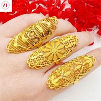 ราคา XT เครื่องประดับเกาหลี24K แหวนดอกไม้กลวงแฟชั่นผู้หญิงชุบทองแท้916 (21433876348)