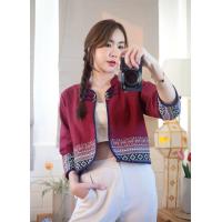 ราคา เสื้อคลุมกั๊กกุ้นรอบตัว คอจีนแต่งผ้าลายทอสวยๆ ผ้าฝ้ายชินมัยซักนุ่มอย่างดีอก 38 บ่า 15 รักแร้18 19 ปลายแขน10 11 แขนยาว18 ยาว18นิ้ว (17241620685)