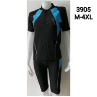 ราคา ชุดว่ายน้ำ ชาย หญิง ทอม แบบ 2 ชิ้น 3905 เเขนสั้น ขาสามส่วน ทรงตรง แนวสปอร์ต (17402716677)