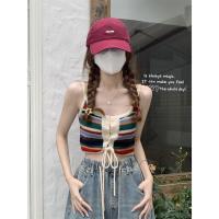 ราคา EYEGLASSES SHOP ฤดูร้อนฤดูร้อนฤดูร้อน เสื้อกั๊กลายสายรุ้งย้อนยุค สาวเครื่องเทศ ทันสมัยและทันสมัย เสื้อครอป ของใหม่ หวานหวานแหววว เสื้อแขนกุดแขนกุด สำหรับผู้หญิง (21749101691)