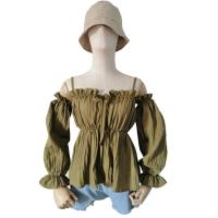 ราคา WS63 เสื้อผ้าแฟชั่นผู้หญิง เสื้อสายเดี่ยว เปิดไหล่ปาดไหล่ได้ แขนยาวยาว เสื้อผ้าแฟชั่นน่ารักมาก (15477725683)