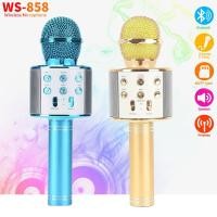 ราคา ซื้อ1แถม1 WS 858 ไมโครโฟนคาราโอเกะไร้สาย Bluetooth เครื่องลำโพงแบบพกพา (20870900846)