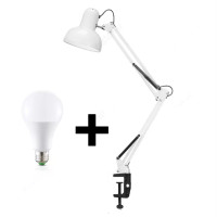 ราคา โคมไฟตั้งโต๊ะแบบหนีบ โคมไฟตั้งโต๊ะ โคมไฟอ่านสือ LED ขั้วหลอดไฟ E27 โคมไฟอ่านหนังสือ table lamp โคมไฟแบบหนีบ ปรับระดับได้รอบทิศทาง (21604459966)