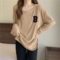 ราคา KeaKai พร้อมส่ง เสื้อยืด แขนยาว oversize กันหนาว ผ้าไหม แหวกข้างเบาๆ ปักตัวอักษร แฟชั่น ผู้หญิง (21368677360)