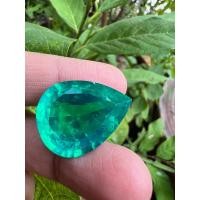 ราคา พลอย columbiaโคลัมเบีย Green Emerald มรกต very fine lab made pear shape 10X14 มม mm 14 กะรัต 1เม็ด carats รูปหยดน้ำ พลอยสั่งเคราะเนื้อแข็ง (14671412890)