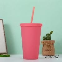 ราคา แก้วพลาสติกสีลูกกวาด500มล พร้อมฝาปิดและหลอด (20875317536)