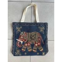 ราคา ถุงผ้า ลายช้าง ใบใหญ่ มีซิปและซับใน (21772059993)