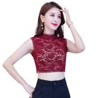 ราคา Laz Nigori เสื้อกล้ามผู้หญิงแขนกุดคอเต่าครึ่งตัวเสื้อซับในเซ็กซี่ฤดูร้อนเสื้อกล้ามลูกไม้รัดรูปคอตั้งตาข่าย (21313272321)