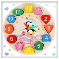 ราคา ฝึกมองนาฬิกา ของเล่นไม้นาฬิกา บล็อคไม้ ของเล่นไม้เสริมพัฒนาการ นาฬิกาเสริมทักษะ รูปทรง และ ตัวเลข (6013598578)