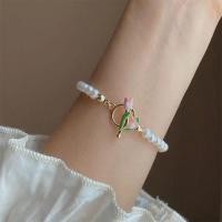 ราคา พร้อมส่งในสร้อยข้อมือ จี้ดอกทิวลิป ดอกกุหลาบ สีชมพู ประดับไข่มุกเทียม เครื่องประดับ ไข่มุก กำไลข้อมือ ทิวลิป (18895264469)