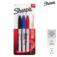 ราคา Sharpie ปากกาชาร์ปี้ 3สี แพ็ค 3 ด้าม ปากกามาร์คเกอร์ เอนกประสงค์ Sharpie Permanent Fine Black Blue Red 3 CT (18574632037)