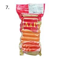 ราคา แฟรงค์ซอสเซส ขนาด 500 กรัม 22ชิ้น ไส้กรอกรมควันหมูผสมไก่ ตรา A P แพ็คเจลเย็นทุกออเดอร์ (21757866605)