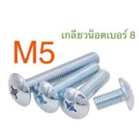ราคา สกรูหัวร่ม สกรูหัวกะทะ ชุบขาว JT ขนาด 5มม M5 จำนวน 50ตัว (9175565976)