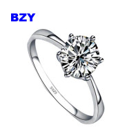 ราคา Bzy S925 เงินสเตอร์ลิงแหวนเพชรธรรมชาติแหวนหมั้นงานแต่งงาน (926126527)