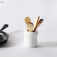 ราคา Fre 1 12ตุ๊กตามินิไม้ไม้พายมีดส้อมหมุนชุดตุ๊กตาตกแต่งห้องครัว (19642274912)