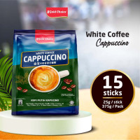 ราคา กาแฟ White Coffee Cappuccino Gold Choice บรรจุ 15 ซอง กาแฟขาวคาปูชิโน่ พรีมิกซ์ คอฟฟี่ Gold Choice white coffee Cappuccino Premix Coffee 375g (21710336067)