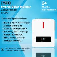 ราคา Y H 4200W 6200W 24V 48VDC On Off Grid Solar Hybridอินเวอร์เตอร์AC220Vกำลังขับสองโหลด MPPT 120A เครื่องชาร์จพลังงานแสงอาทิตย์PVสูงสุดPower 6200W 6500Wอินพุต (21723521097)