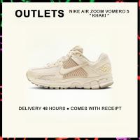 ราคา กล่องที่สมบูรณ์ Nike Air Zoom Vomero 5 Khaki Running Shoes FQ6868 111 รับประกัน 1 ปี (21889548122)
