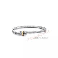 ราคา สร้อยข้อมือ Tiffany Co Tiffany Edge Hinged Bypassสร้อยข้อมือทองคำขาวและทองฝังเพชรสร้อยข้อมือออกแบบแบรนด์หรู (21576103509)