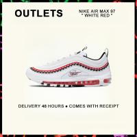 ราคา กล่องที่สมบูรณ์ Nike Air Max 97 White Red Running Shoes CK9397 100 รับประกัน 1 ปี (21887592607)