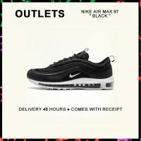 ราคา กล่องที่สมบูรณ์ Nike Air Max 97 Black Running Shoes 921826 001 รับประกัน 1 ปี (21887570352)