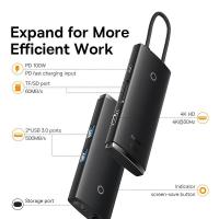ราคา Baseus อะแดปเตอร์ฮับ รุ่น Lite Series อุปกรณ์เชื่อมต่อ ตัวขยายพอร์ต USB3 0 Type C HDMI PD SD TF (21688657718)