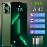 ราคา OPPQ A40 สมาร์ทโฟน RAM16GB ROM512GB โทรศัพท์มือถือความจุขนาดใหญ่ 6800mAh โทรศัพท์มือถือ 6 8 นิ้วโทรศัพท์มือถือนักเรียนกล้อง HD โทรศัพท์มือถือ Android (21199375962)