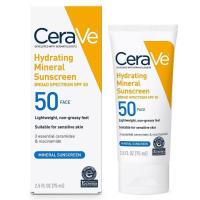 ราคา cerave เซราวี ครีมกันแดด สำหรับผิวหน้า Hydrating Mineral Sunscreen SPF 50 Face 75 ml (21853818547)
