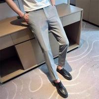 ราคา กางเกงสแลคชายเกาหลี กางเกงสแลคชายผ้ายืด กางเกง ผู้ชาย ผอมเพรียว ผ้าคุณภาพสูง (21766153942)
