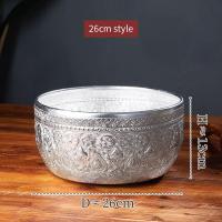 ราคา ขันดีบุกไทย ถ้วยเครื่องปรุง อุปกรณ์ทานอาหารพิเศษสไตล์ไทย ถ้วยข้าว ขันเงินไทยใหญ่ ถาดผลไม้ ถ้วยใส่ผลไม้ ขันสำหรับสงกรานต์ (21435532276)