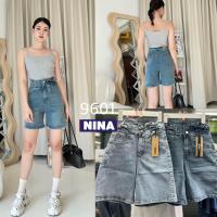 ราคา ℬ? ? ? ? ? ? ? ? ? ? ? ? กางเกงยีนส์ขาสั้น สามส่วน เอวสูงปรี๊ด แต่งขอบเอวโบว์ Nina 9601 (19527636533)
