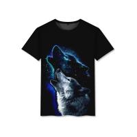 ราคา หมาป่า Totem เสื้อยืดลายหมาป่า Chinoiserie Man 2023 ฤดูร้อนใหม่ผ้าฝ้ายแขนสั้นเสื้อยืด Wolf Totem T shirt (20162850922)