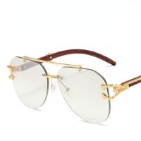 ราคา GENTLE MOSCOT แว่นกันแดดพังค์เทรนด์แฟชั่นตะวันตกแว่นตากันแดดนักบิน ขาลายไม้ไร้กรอบ (20814867325)