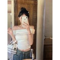 ราคา STR พร้อมส่งจากกทม เสื้อยืดแขนสั้นเซ็กซี่ผู้หญิง เปิดไหล่ข้างเดียว ปาดไหล่จับจีบเสื้อแขนกุด สไตล์ยุโรปและอเมริกา ทรงเข้ารูป (21815326654)